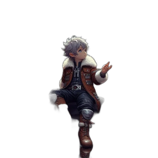 jacket, dragon, staff, creature transparent PNG cut-out
