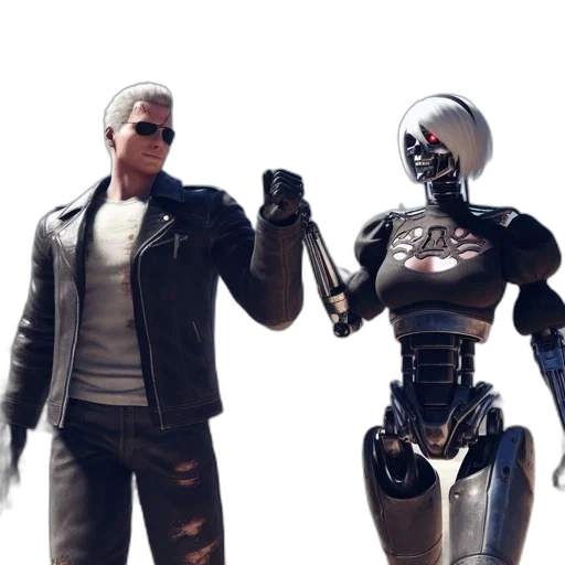 robot, jacket, 3d render, concept art transparent PNG cut-out