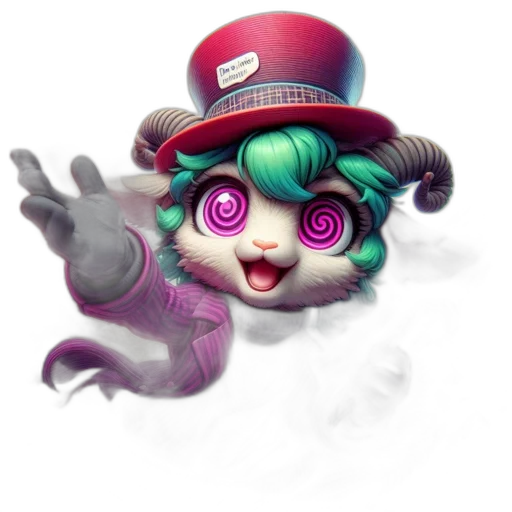 hat, creature, mask, staff transparent PNG cut-out