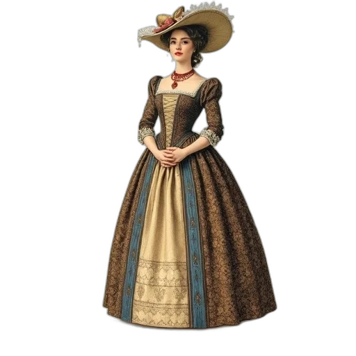 dress, hat, 3d render, photorealistic transparent PNG cut-out