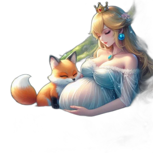 crown, dress, staff, fantasy art transparent PNG cut-out