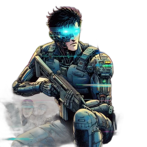 weapon, robot, face, concept art transparent PNG cut-out