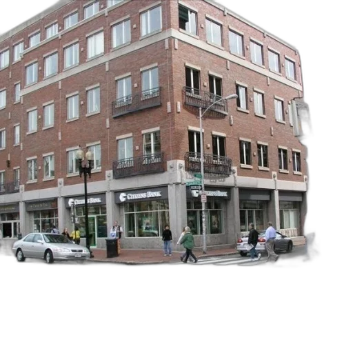 building, 3d render, city street, street transparent PNG cut-out