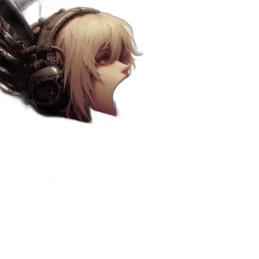 hair, robot, weapon, mask transparent PNG cut-out