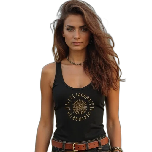 woman, brown, hair, wearing transparent PNG cut-out