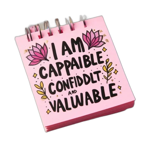 pink, notepad, affirmations, decorations transparent PNG cut-out