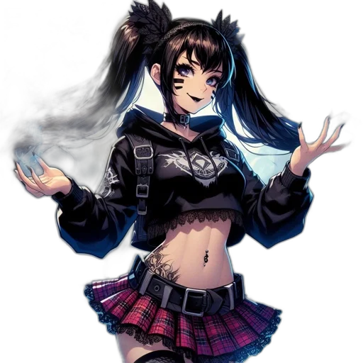 jacket, dress, staff, anime transparent PNG cut-out