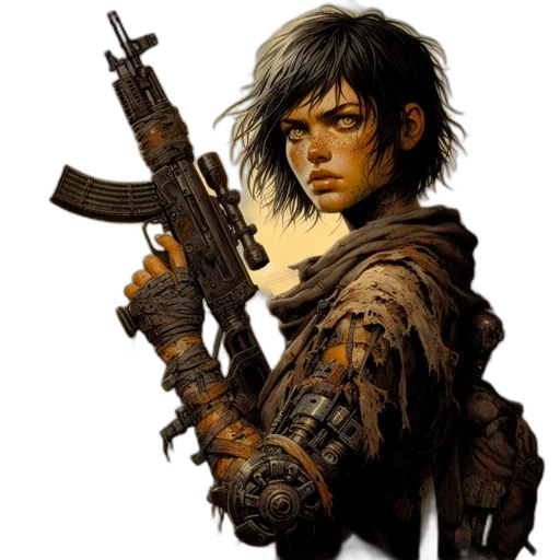 weapon, comic book art, concept art, fantasy art transparent PNG cut-out