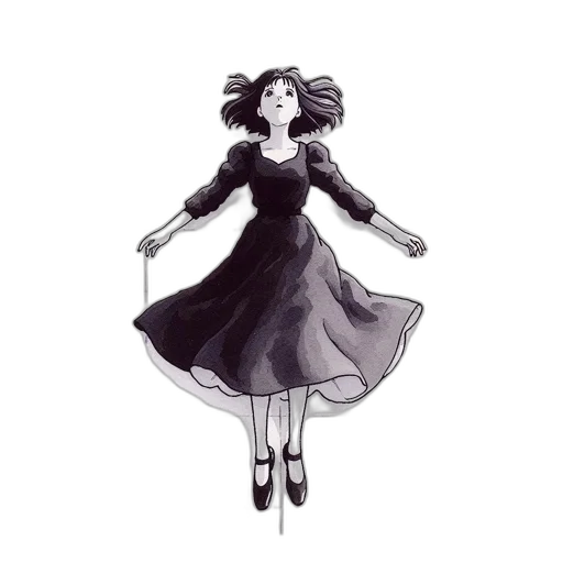 dress, staff, creature, hair transparent PNG cut-out