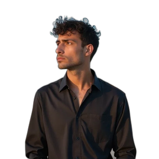 staff, jacket, face, hair transparent PNG cut-out