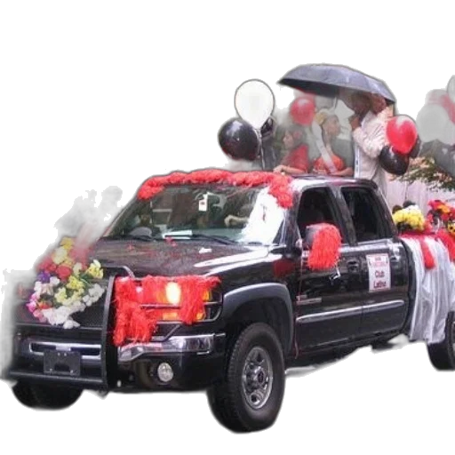 car, black, truck, decorated transparent PNG cut-out