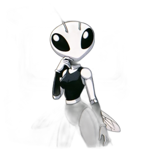 robot, creature, staff, dress transparent PNG cut-out