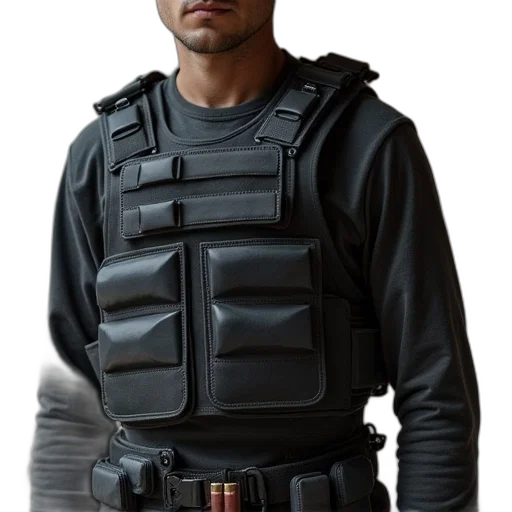 jacket, staff, weapon, 3d render transparent PNG cut-out