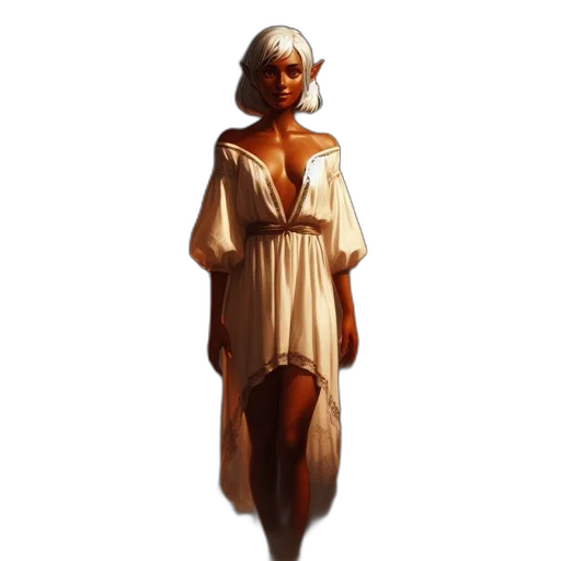 dress, staff, face, creature transparent PNG cut-out