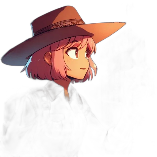 hat, staff, face, creature transparent PNG cut-out