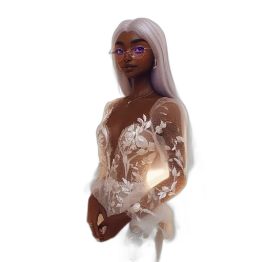 dress, creature, jewelry, fantasy art transparent PNG cut-out