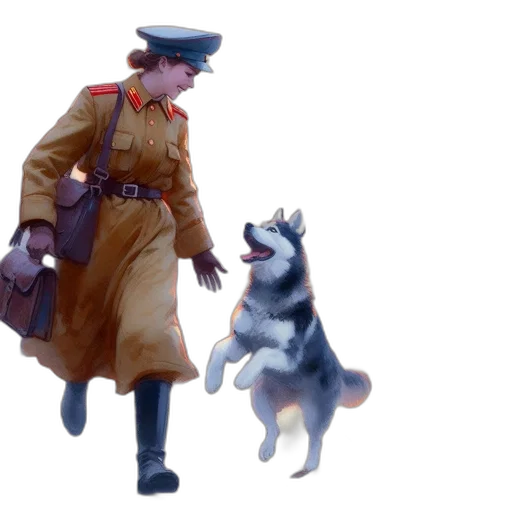 staff, jacket, animal, umbrella transparent PNG cut-out
