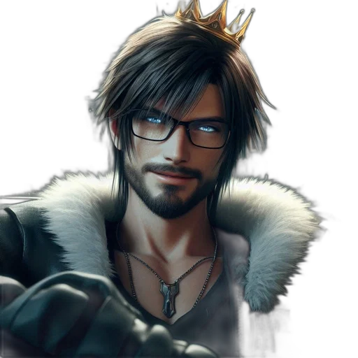crown, staff, fantasy art, photorealistic transparent PNG cut-out