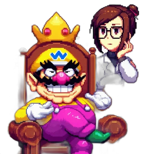 crown, staff, pixel art, concept art transparent PNG cut-out