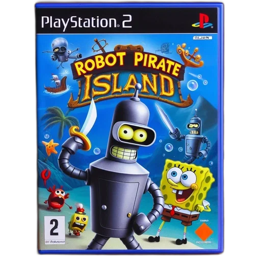robot, concept art, 3d render, ps2 transparent PNG cut-out