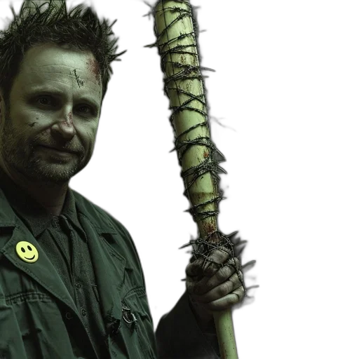 staff, weapon, man, dimly transparent PNG cut-out