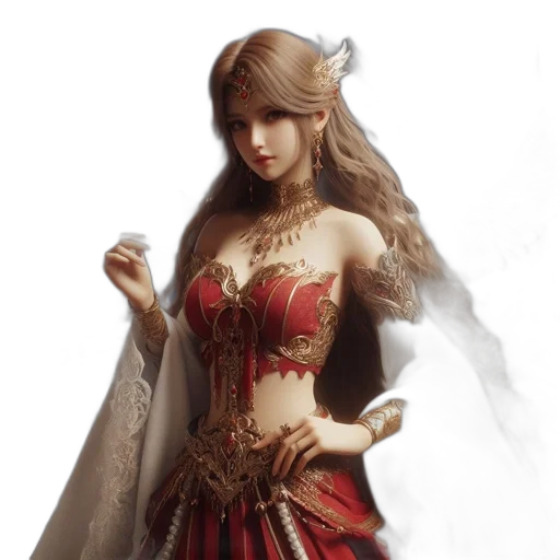 dress, fantasy art, concept art, photorealistic transparent PNG cut-out