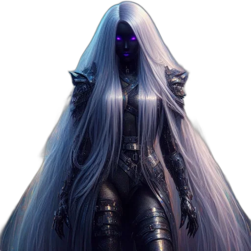 robot, mask, dress, hair transparent PNG cut-out
