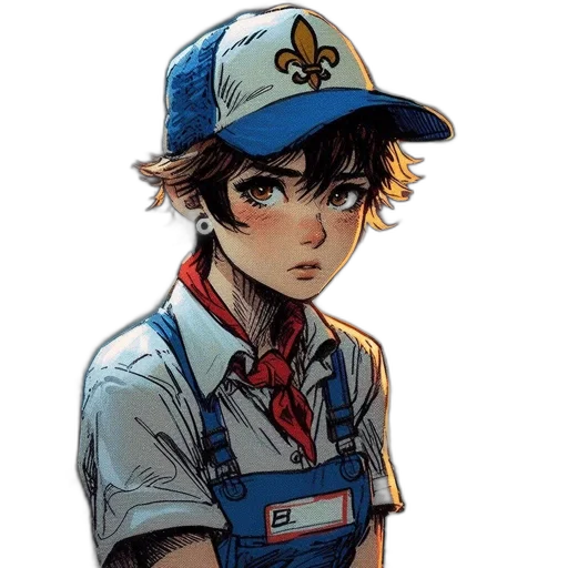 hat, staff, face, anime transparent PNG cut-out