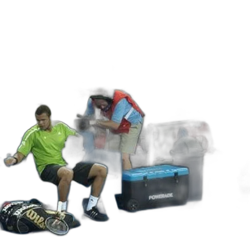 3d render, tennis, player, sits transparent PNG cut-out