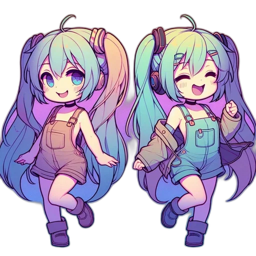 anime, pixel art, cartoon, vaporwave transparent PNG cut-out