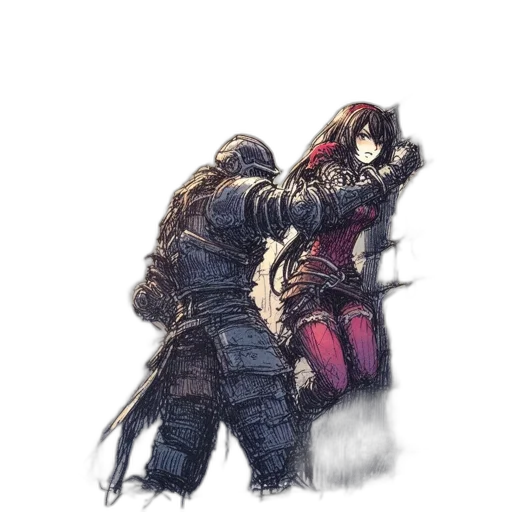 weapon, jacket, creature, sword transparent PNG cut-out