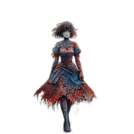 dress, concept art, fantasy art, 3d render transparent PNG cut-out