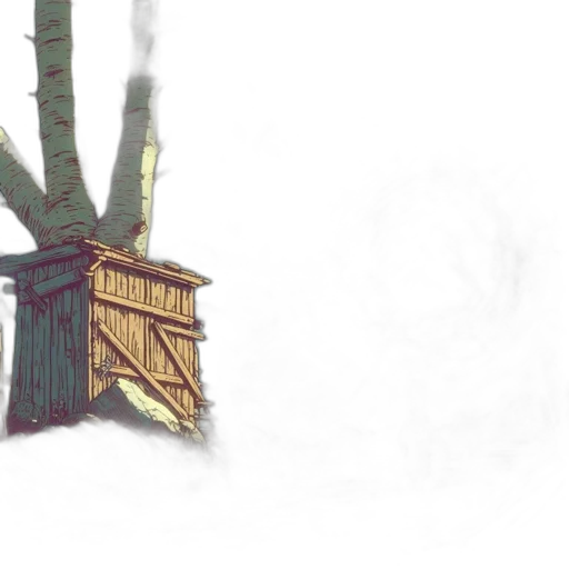 furniture, building, tree, concept art transparent PNG cut-out