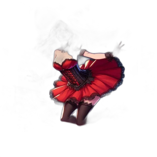 dress, weapon, staff, shoes transparent PNG cut-out
