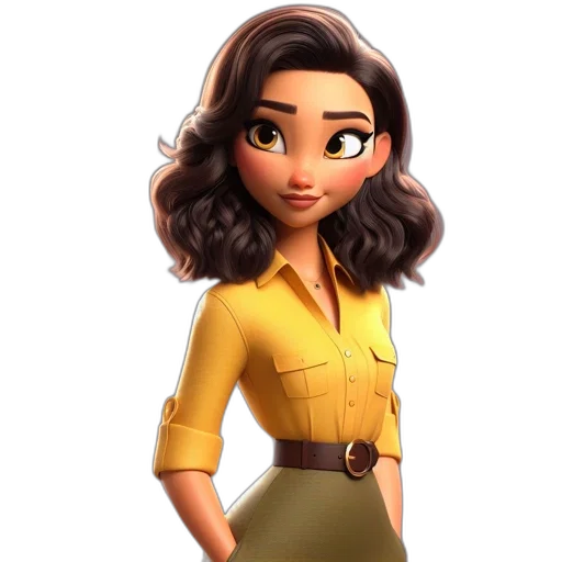 staff, dress, cartoon, 3d render transparent PNG cut-out