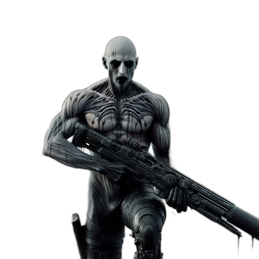 weapon, concept art, comic book art, 3d render transparent PNG cut-out