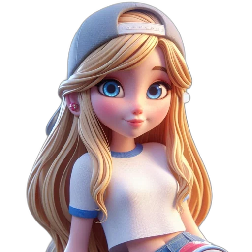 hat, dress, 3d render, anime transparent PNG cut-out