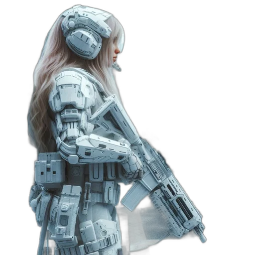 robot, weapon, jacket, concept art transparent PNG cut-out