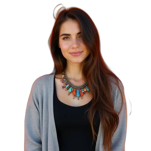 jewelry, staff, face, jacket transparent PNG cut-out