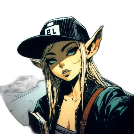 hat, staff, face, concept art transparent PNG cut-out