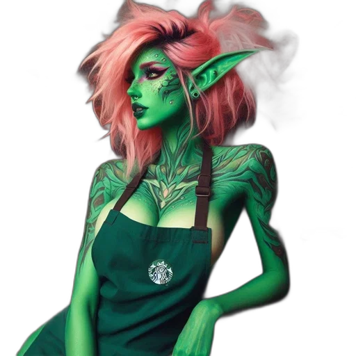 dragon, staff, creature, dress transparent PNG cut-out