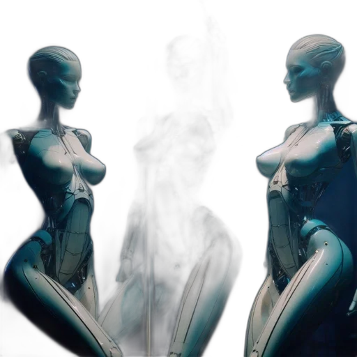 robot, dress, concept art, 3d render transparent PNG cut-out