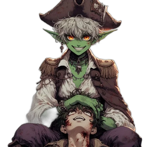 hat, mask, staff, creature transparent PNG cut-out