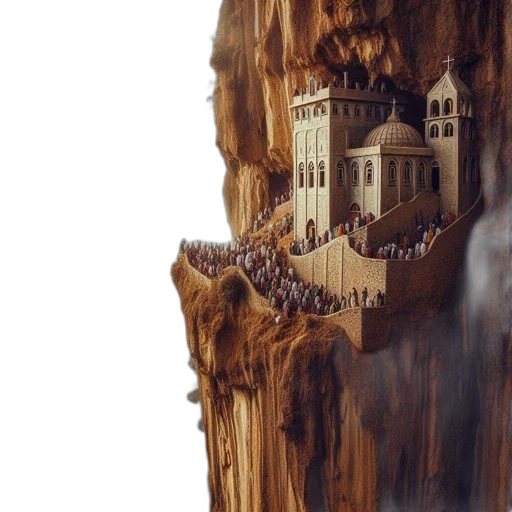 tree, building, crown, fantasy art transparent PNG cut-out