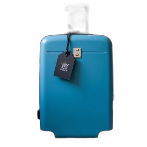 blue, suitcase, black, handle transparent PNG cut-out