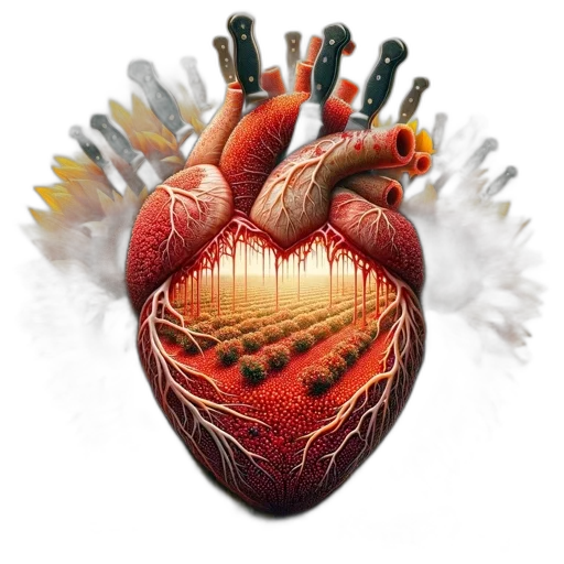 heart-shaped, object, filled, landscape transparent PNG cut-out