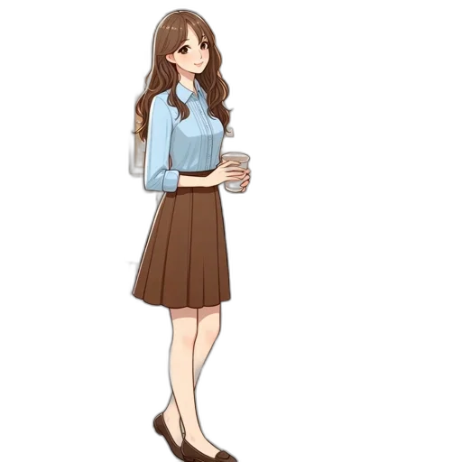 dress, staff, cartoon, anime transparent PNG cut-out