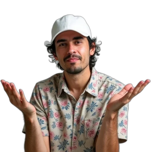 hat, face, staff, jacket transparent PNG cut-out
