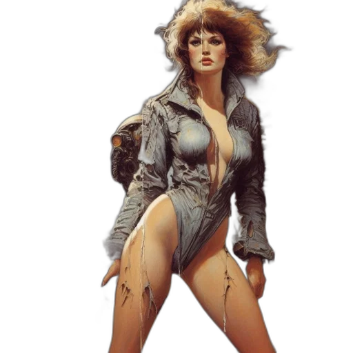 jacket, concept art, comic book art, cyberpunk transparent PNG cut-out