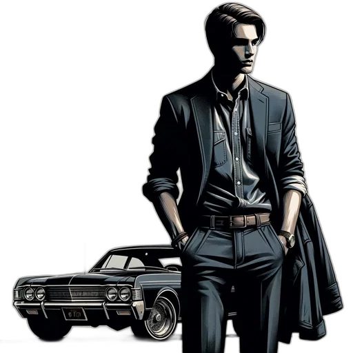 car, jacket, comic book art, concept art transparent PNG cut-out